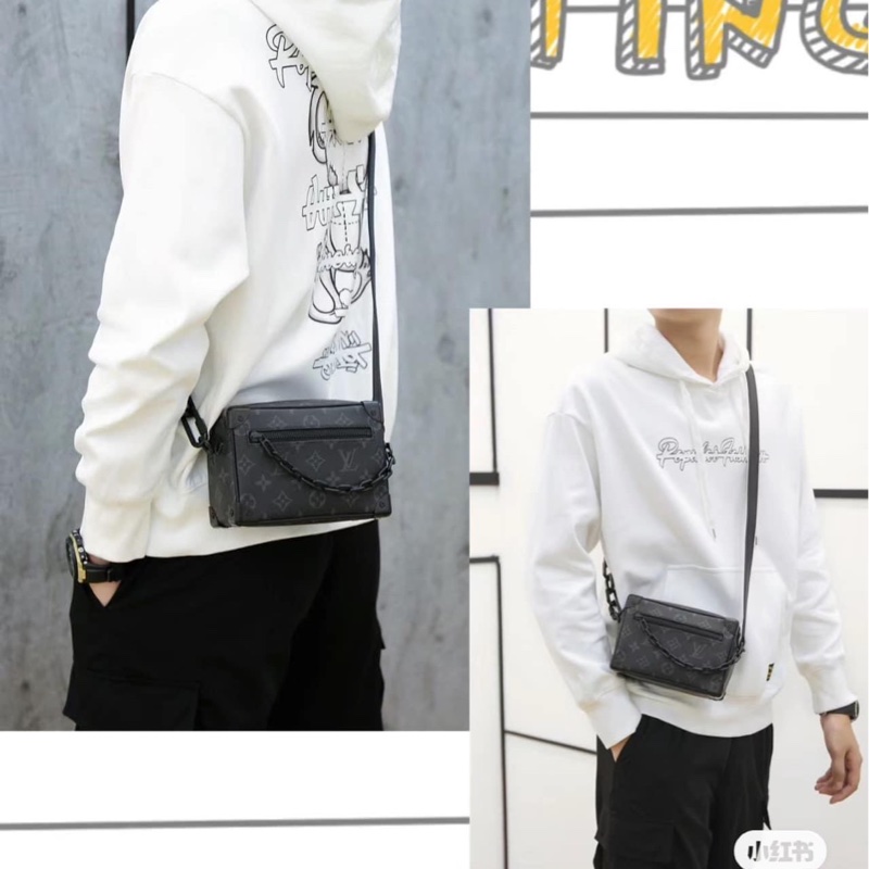 LV M44735 SOFT TRUNK系列經典Eclipse帆布印花拉鍊肩背方包(迷你)  👉晶片款👉中性款式男  女都可輕鬆駕馭-31