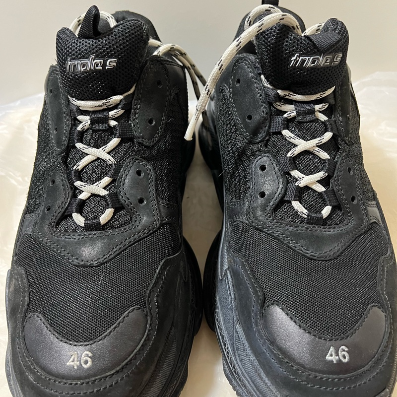 Balenciaga 黑 做舊款 老爹鞋 46 大尺碼-0
