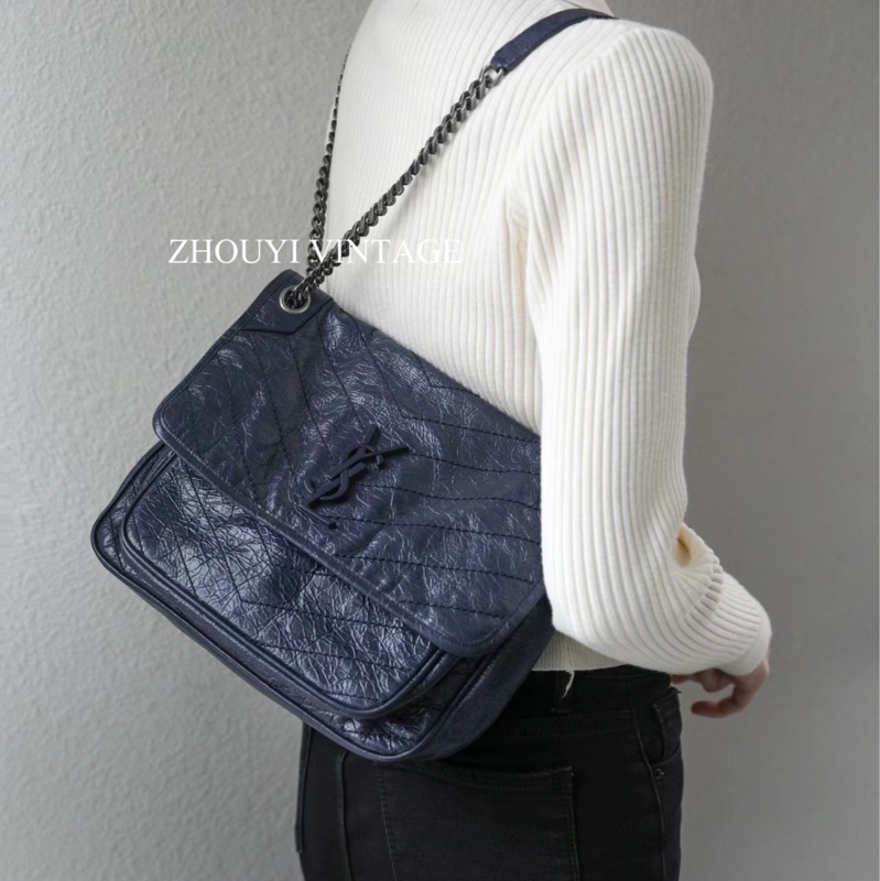 🔥全網最低🔥99新全配 有購證 #YSL 藏藍色 #Niki 中號-5