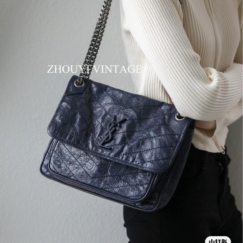 🔥全網最低🔥99新全配 有購證 #YSL 藏藍色 #Niki 中號-7