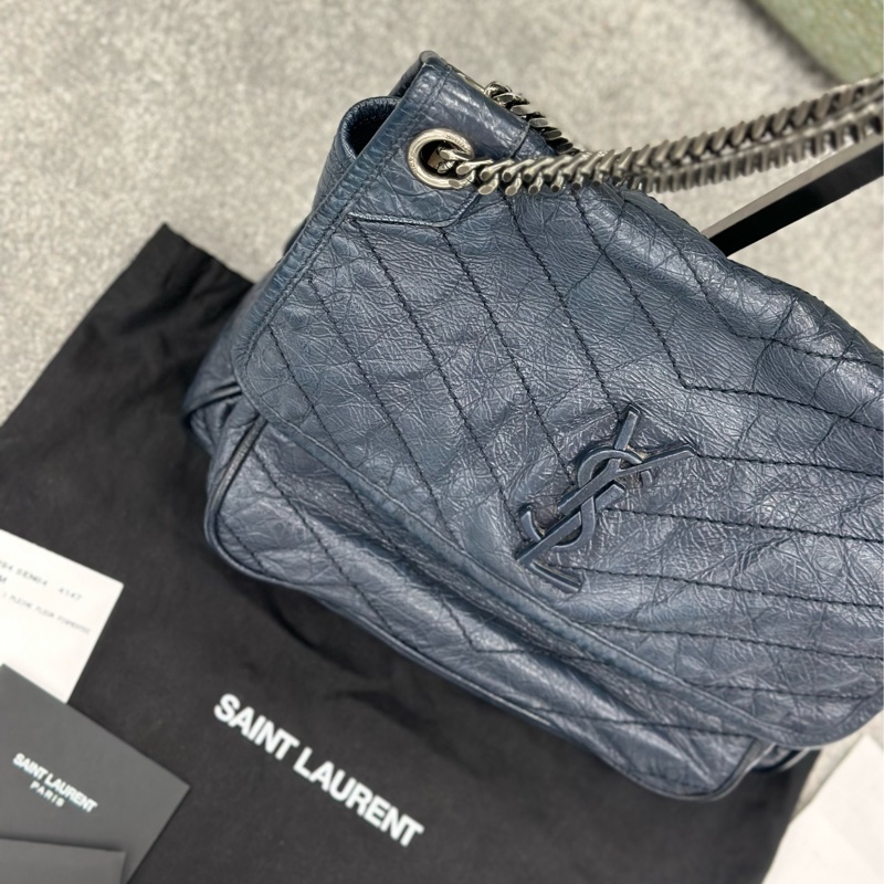 🔥全網最低🔥99新全配 有購證 #YSL 藏藍色 #Niki 中號-13