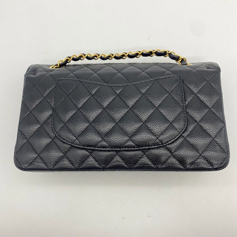 CHANEL 香奈兒 Classic Flap CF 黑金荔枝皮 25ＣＭ斜背包/肩背包-2
