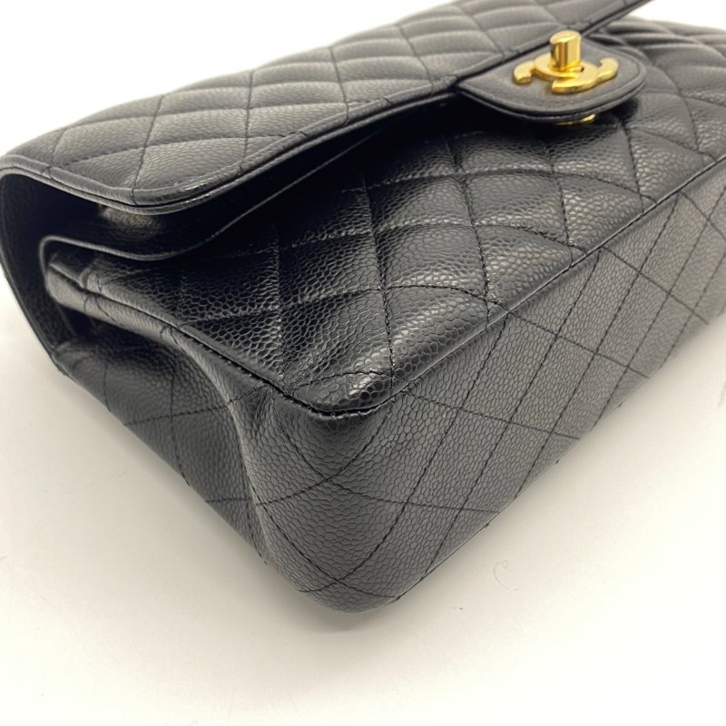 CHANEL 香奈兒 Classic Flap CF 黑金荔枝皮 25ＣＭ斜背包/肩背包-3