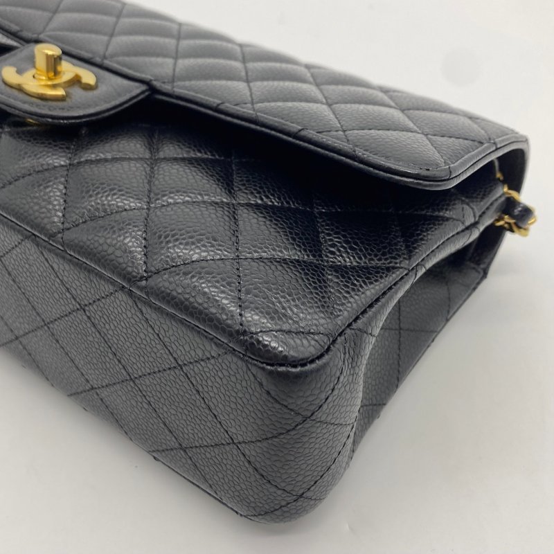 CHANEL 香奈兒 Classic Flap CF 黑金荔枝皮 25ＣＭ斜背包/肩背包-4