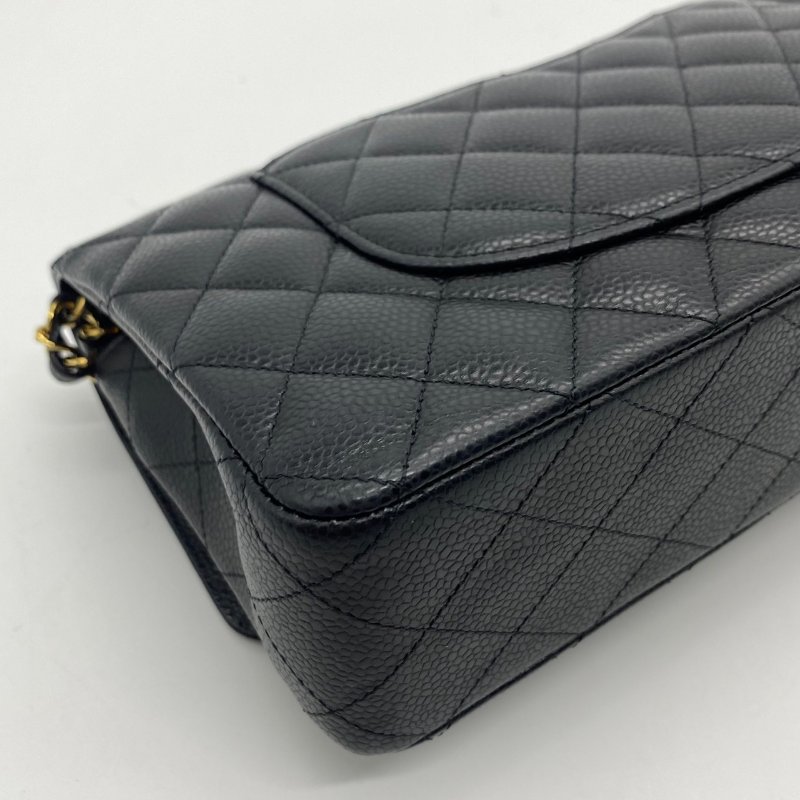 CHANEL 香奈兒 Classic Flap CF 黑金荔枝皮 25ＣＭ斜背包/肩背包-6