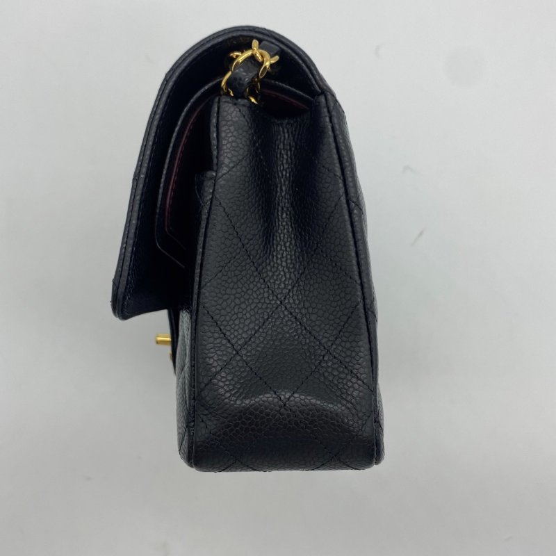 CHANEL 香奈兒 Classic Flap CF 黑金荔枝皮 25ＣＭ斜背包/肩背包-7