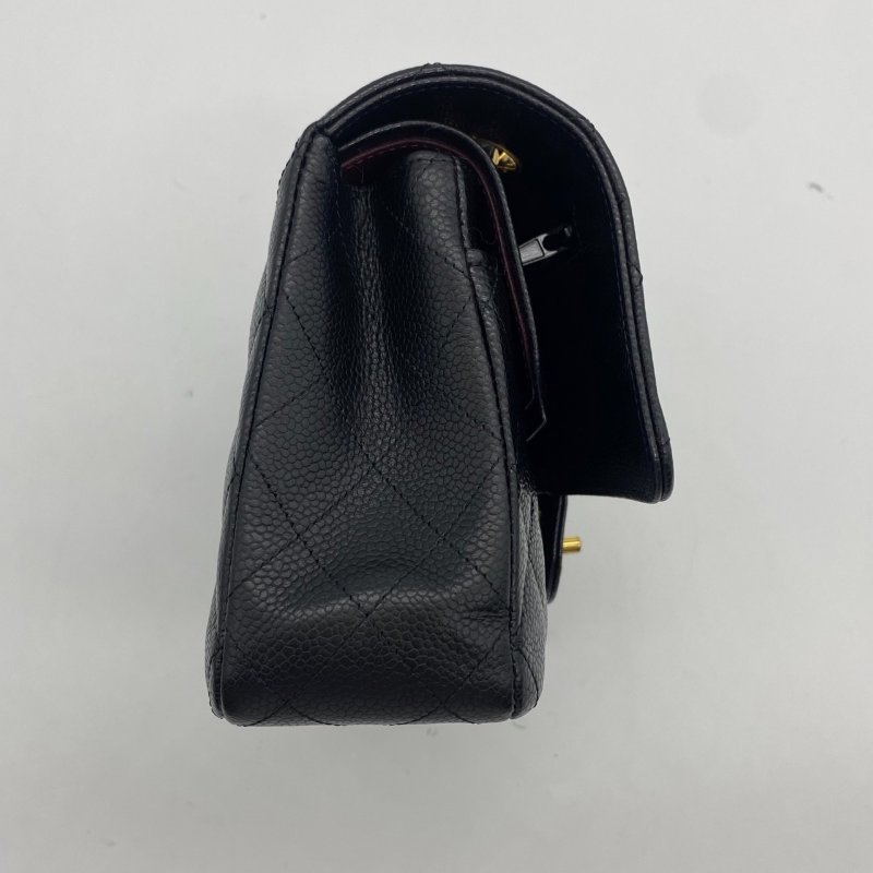 CHANEL 香奈兒 Classic Flap CF 黑金荔枝皮 25ＣＭ斜背包/肩背包-8