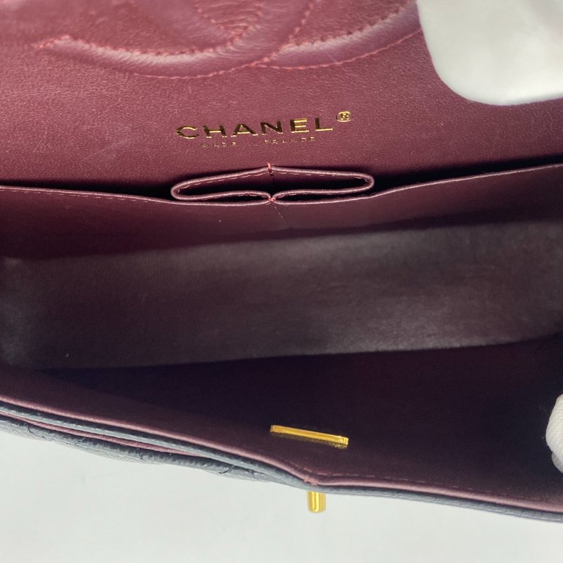 CHANEL 香奈兒 Classic Flap CF 黑金荔枝皮 25ＣＭ斜背包/肩背包-11