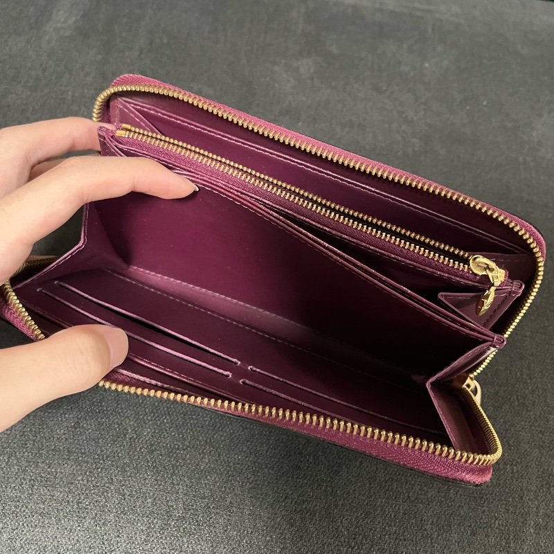 （老闆出國隨便賣）Louis Vuitton LV 老花 黑色長夾 長夾 錢包 皮夾 五金發亮 極新-24