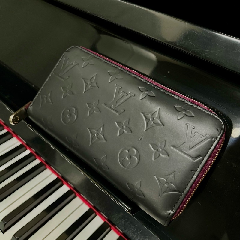 （老闆出國隨便賣）Louis Vuitton LV 老花 黑色長夾 長夾 錢包 皮夾 五金發亮 極新-0