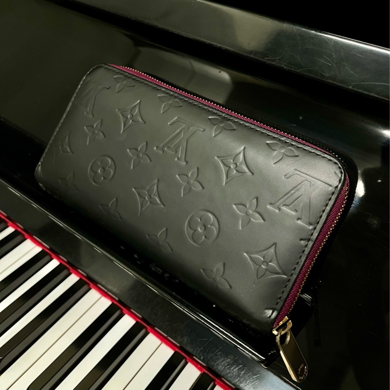 （老闆出國隨便賣）Louis Vuitton LV 老花 黑色長夾 長夾 錢包 皮夾 五金發亮 極新-1
