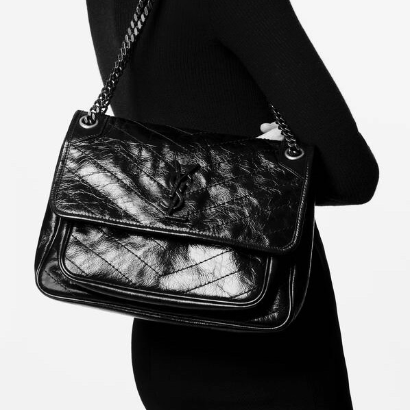 YSL niki中號復古銀鍊包款 99成新-1