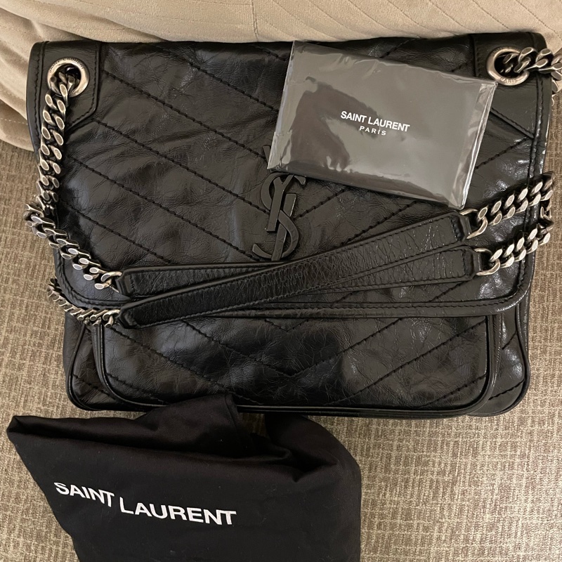 YSL niki中號復古銀鍊包款 99成新-4