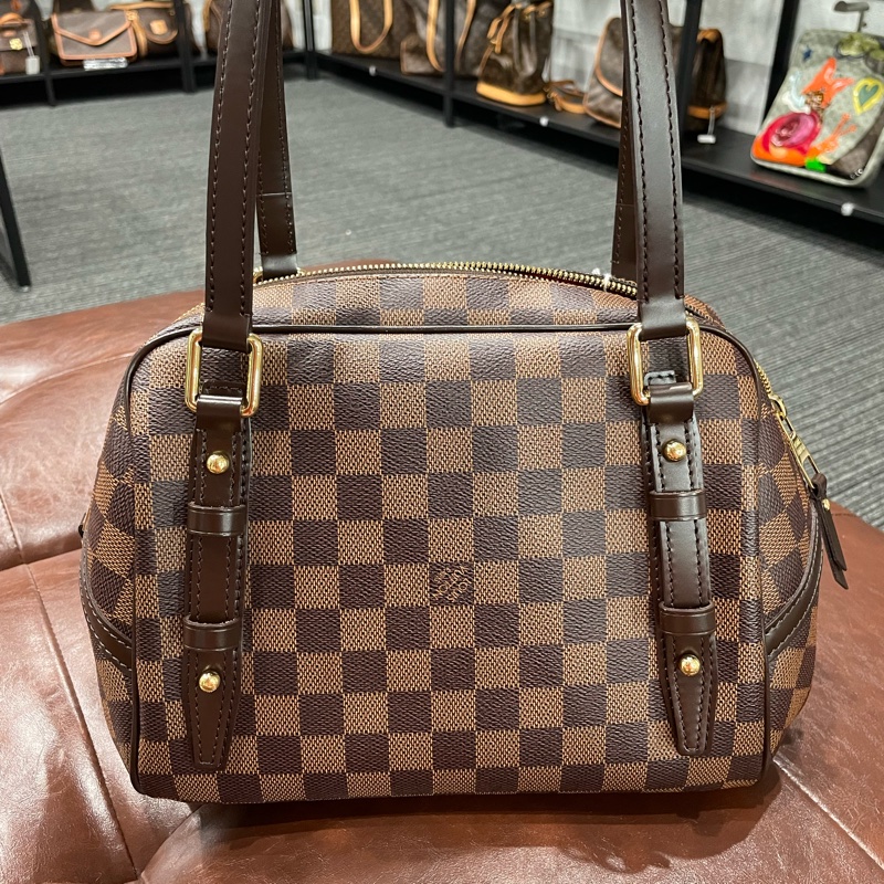 LV棋盤格保齡球包/波士頓包/手提包-3