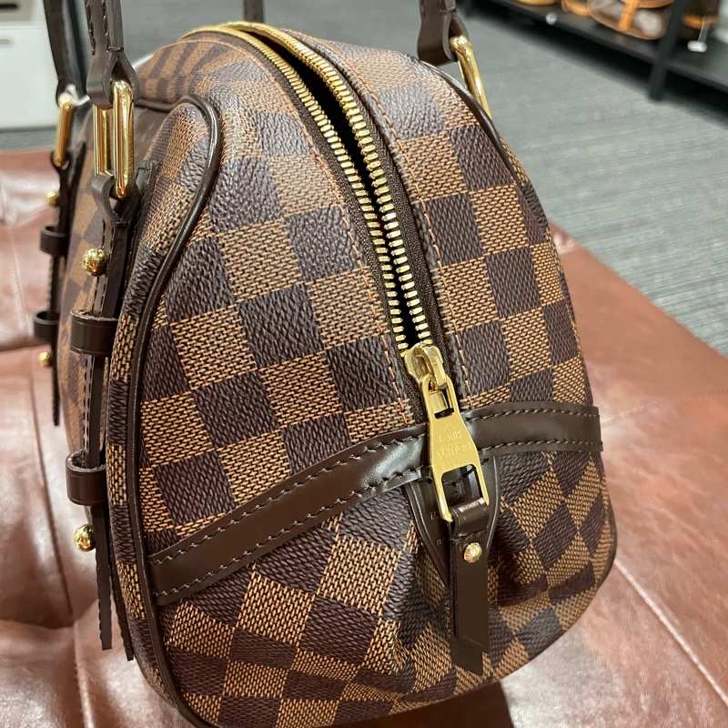 LV棋盤格保齡球包/波士頓包/手提包-5