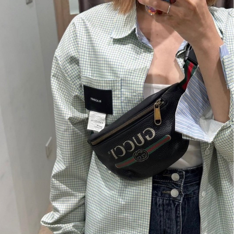 ❌已售出❌ GUCCI  527792 黑皮革LOGO 腰包 MINI 小號 古馳 精品腰包 精品胸包-12