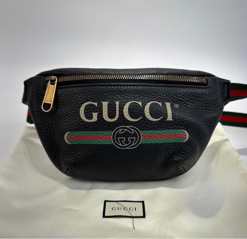 ❌已售出❌ GUCCI  527792 黑皮革LOGO 腰包 MINI 小號 古馳 精品腰包 精品胸包-1
