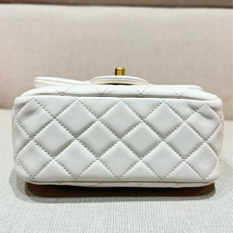 CHANEL香奈兒白色金球方胖子 17cm 稀有釋出-8