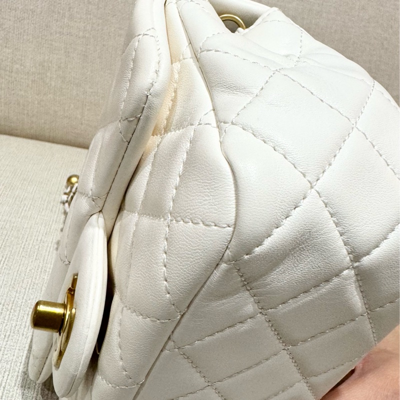 CHANEL香奈兒白色金球方胖子 17cm 稀有釋出-10