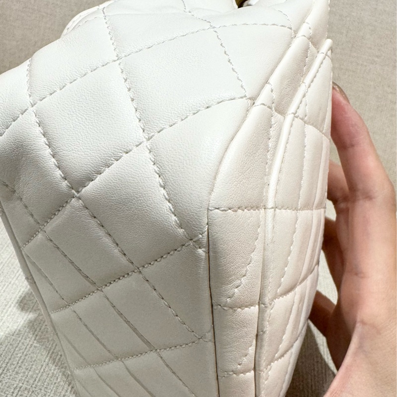 CHANEL香奈兒白色金球方胖子 17cm 稀有釋出-11