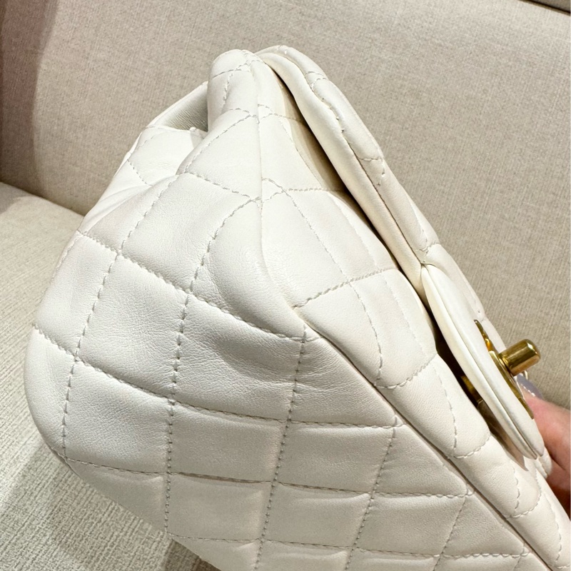 CHANEL香奈兒白色金球方胖子 17cm 稀有釋出-12