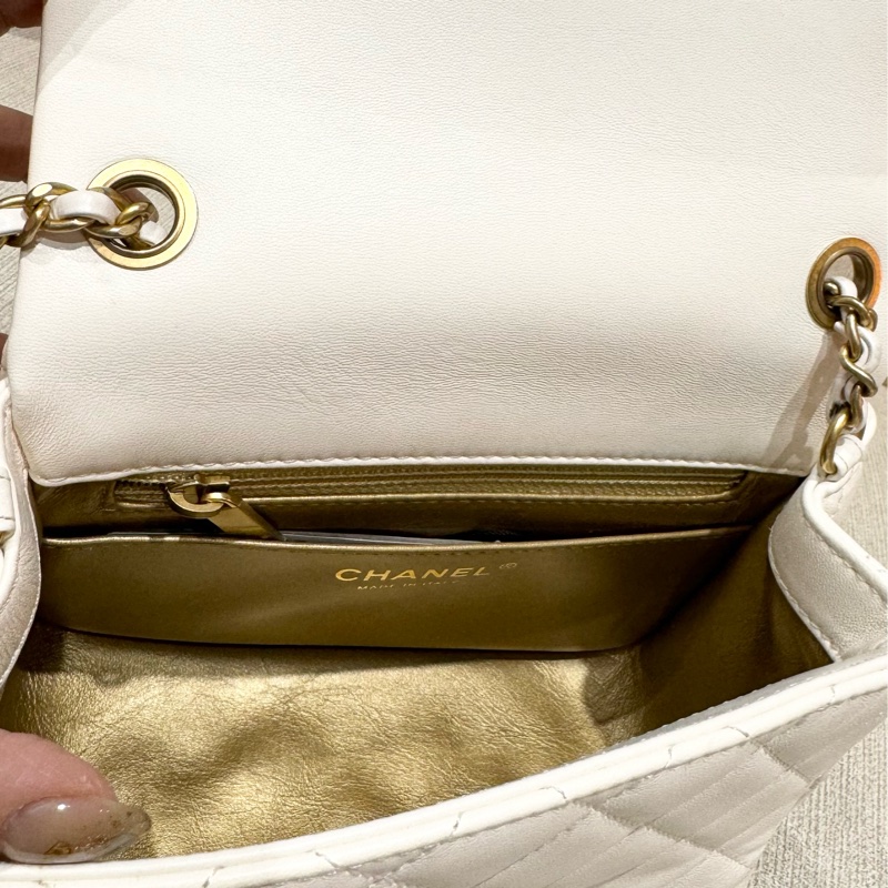 CHANEL香奈兒白色金球方胖子 17cm 稀有釋出-19