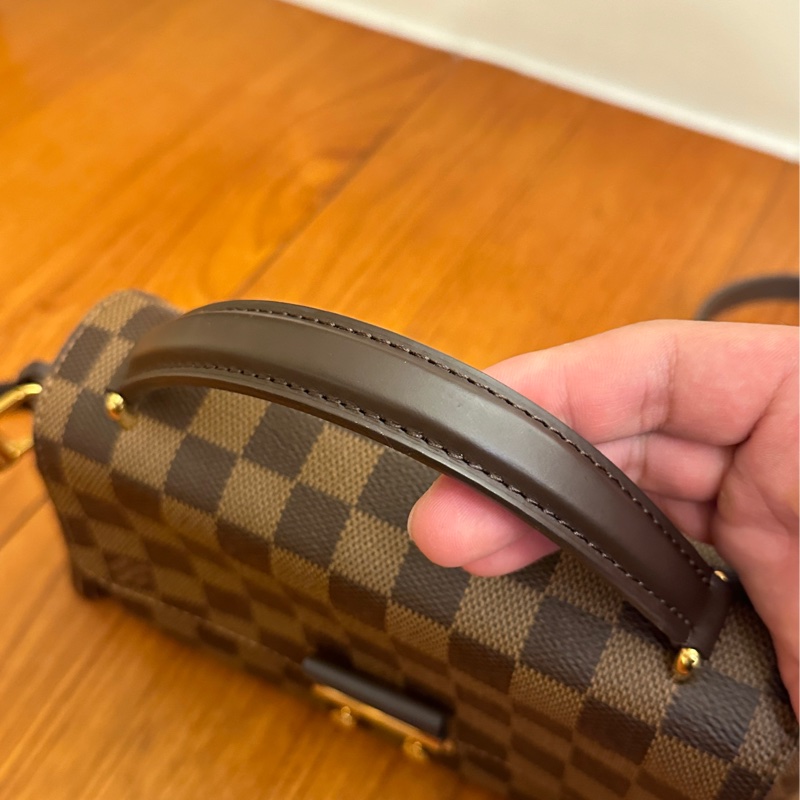 LV 咖棋盤金釦手提兩用斜背包-5