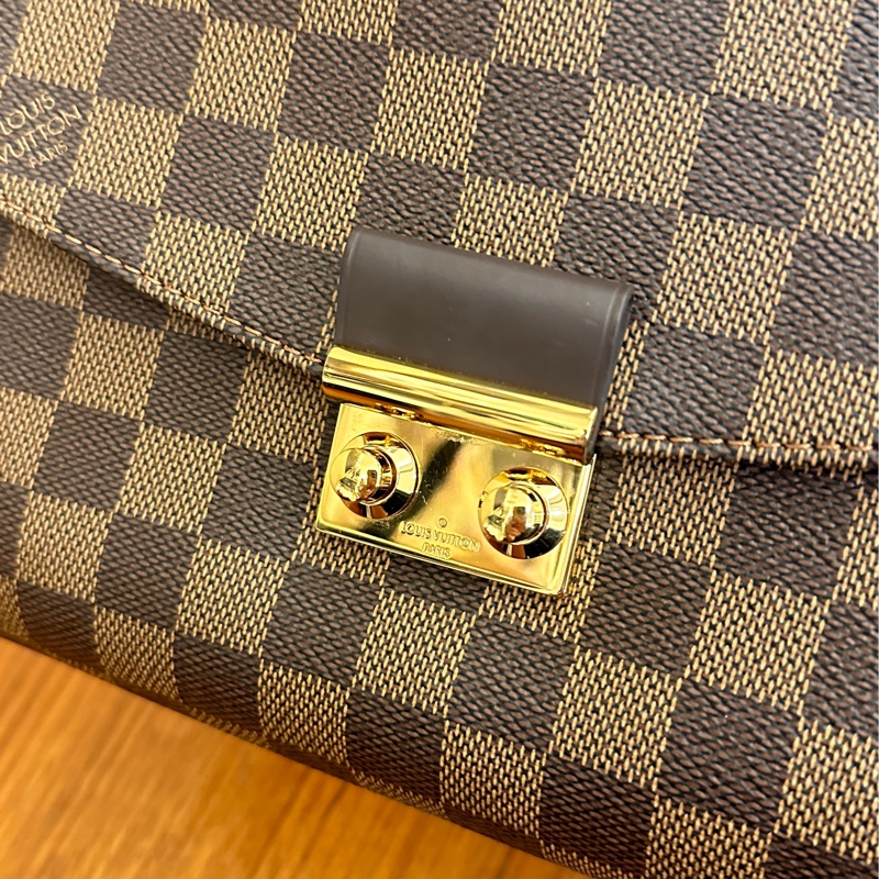 LV 咖棋盤金釦手提兩用斜背包-6