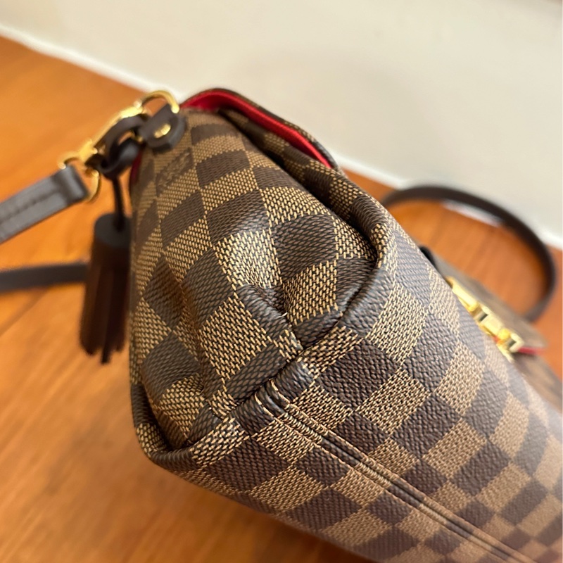 LV 咖棋盤金釦手提兩用斜背包-7