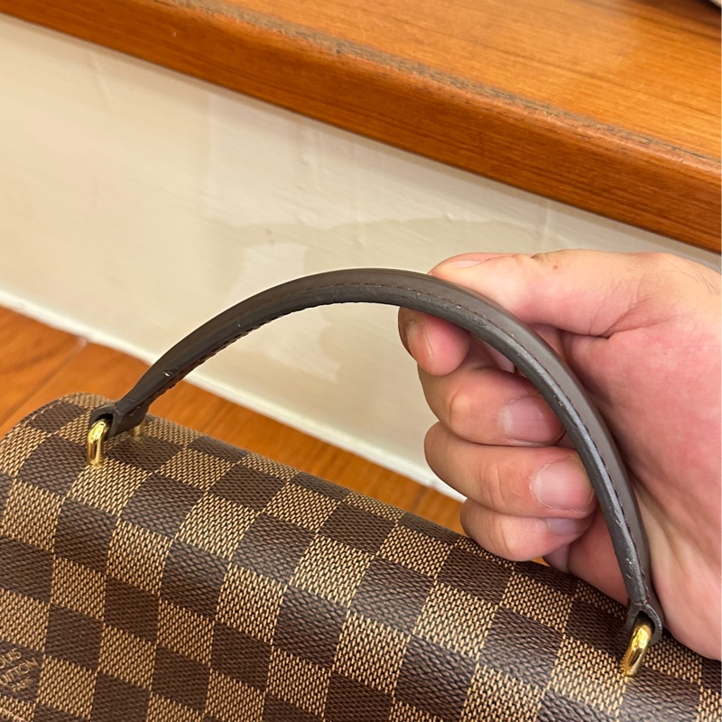 LV 咖棋盤金釦手提兩用斜背包-15