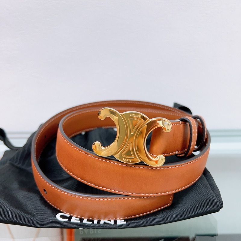 size 75✨Celine triomphe belt tan 25mm 凱旋門皮帶/腰帶 棕啡色-0