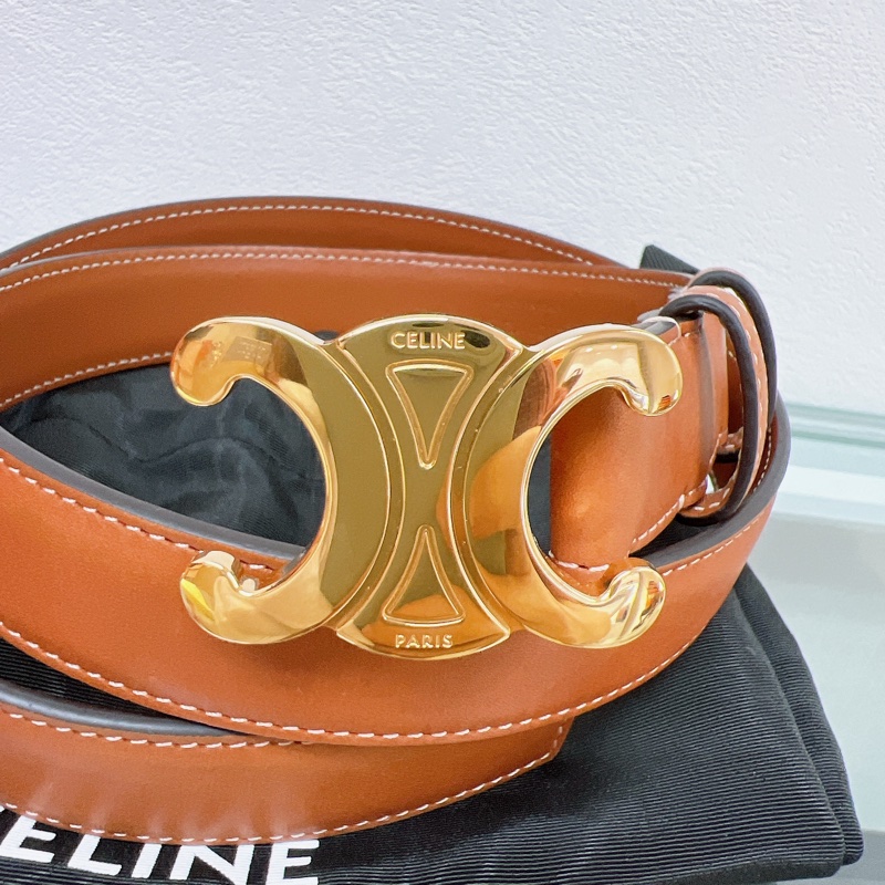 size 75✨Celine triomphe belt tan 25mm 凱旋門皮帶/腰帶 棕啡色-1
