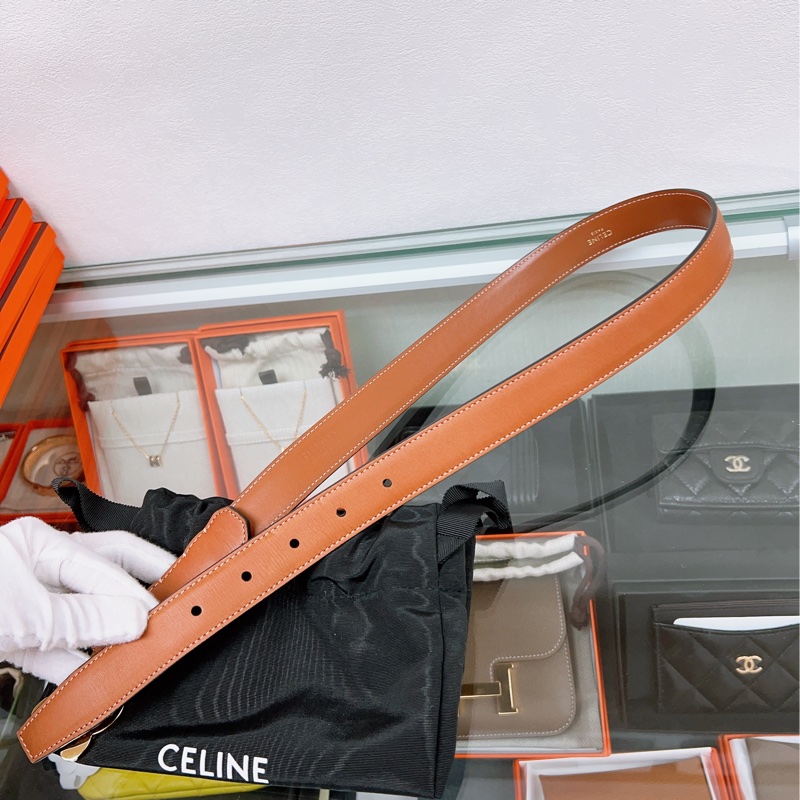size 75✨Celine triomphe belt tan 25mm 凱旋門皮帶/腰帶 棕啡色-8