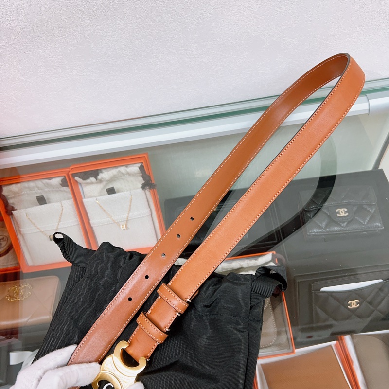 size 75✨Celine triomphe belt tan 25mm 凱旋門皮帶/腰帶 棕啡色-9