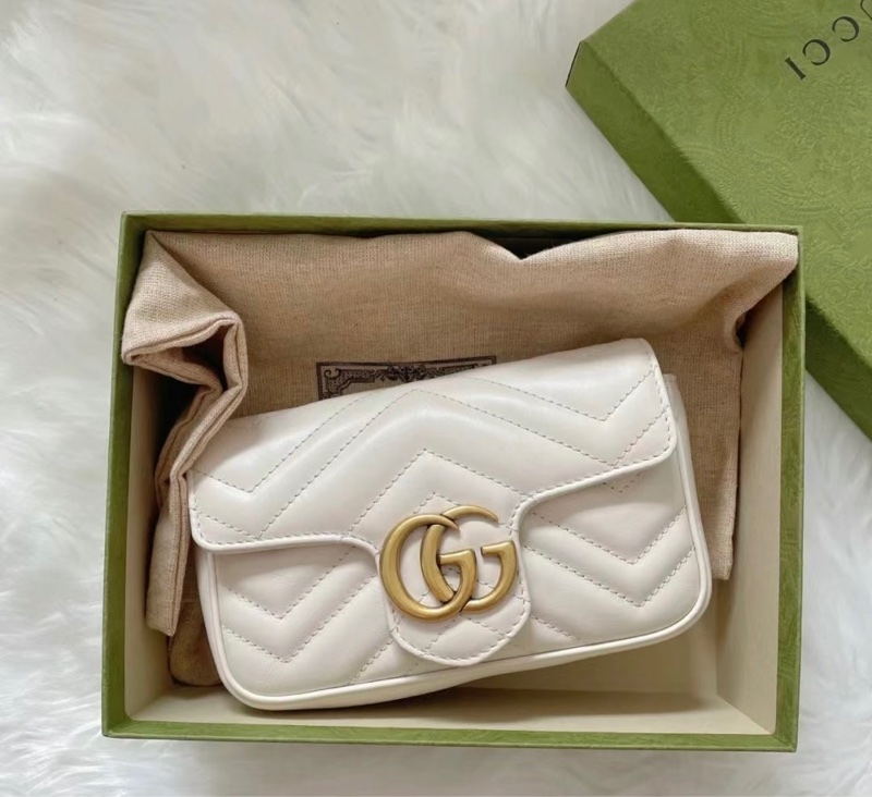 【哥吉拉精品時尚】Gucci 古馳 GG Marmont mini 純淨白 99新🆕 （誠可議🔪勿擾）-1