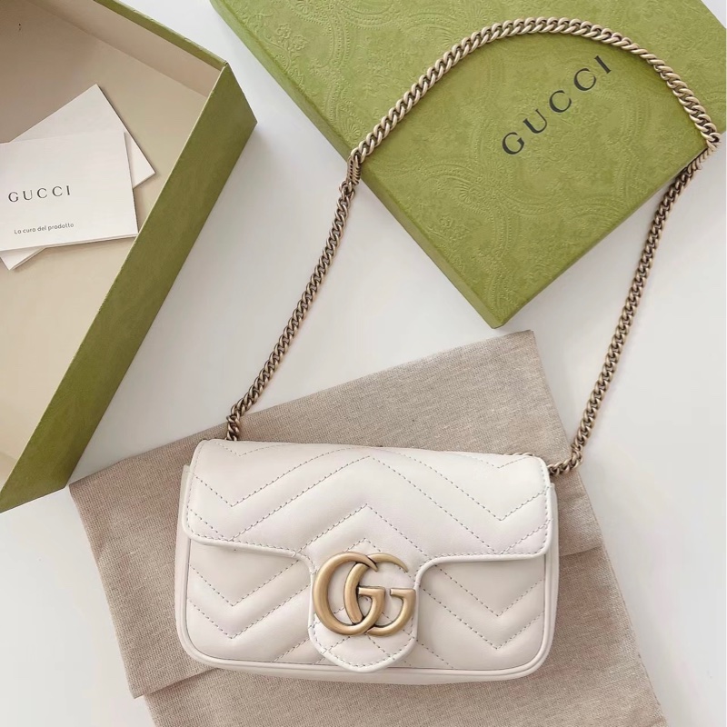 【哥吉拉精品時尚】Gucci 古馳 GG Marmont mini 純淨白 99新🆕 （誠可議🔪勿擾）-2
