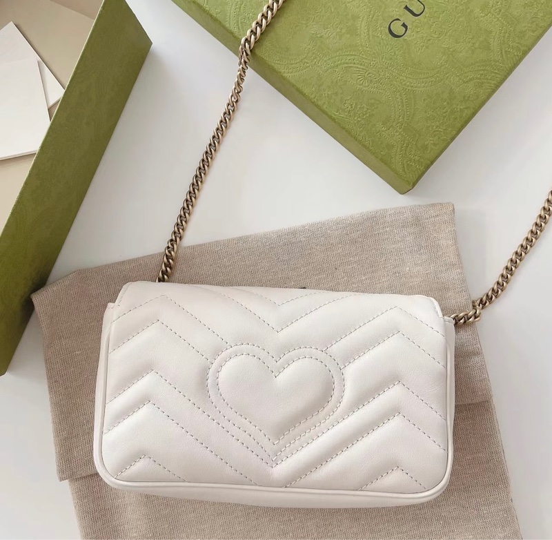 【哥吉拉精品時尚】Gucci 古馳 GG Marmont mini 純淨白 99新🆕 （誠可議🔪勿擾）-3