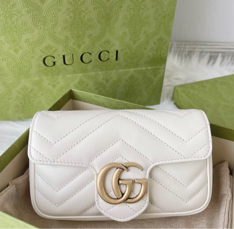 【哥吉拉精品時尚】Gucci 古馳 GG Marmont mini 純淨白 99新🆕 （誠可議🔪勿擾）-4