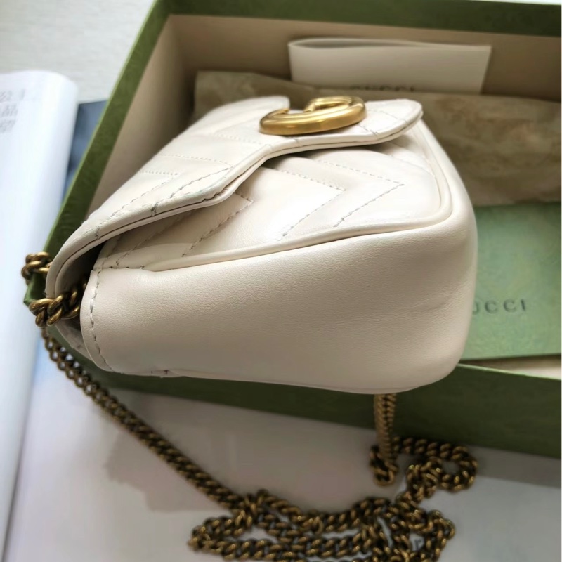 【哥吉拉精品時尚】Gucci 古馳 GG Marmont mini 純淨白 99新🆕 （誠可議🔪勿擾）-6