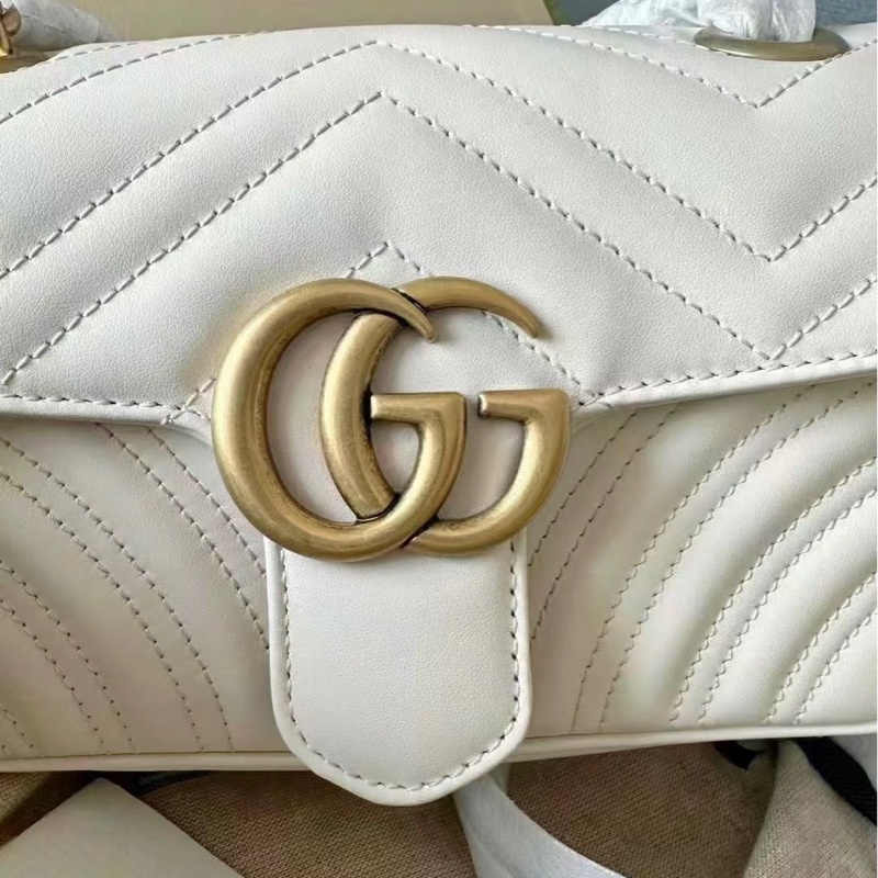 【哥吉拉精品時尚】Gucci 古馳 GG Marmont mini 純淨白 99新🆕 （誠可議🔪勿擾）-7