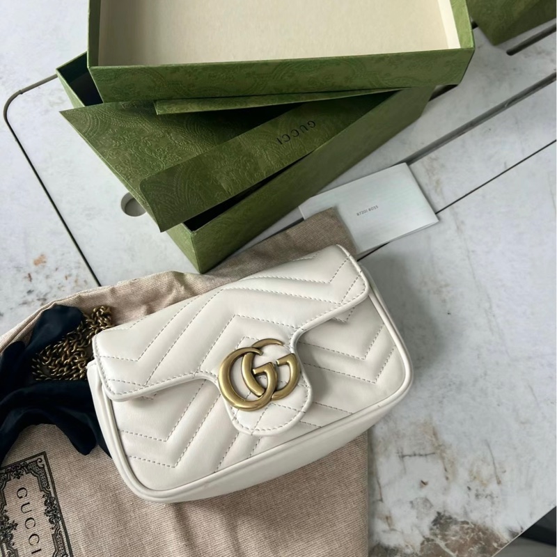 【哥吉拉精品時尚】Gucci 古馳 GG Marmont mini 純淨白 99新🆕 （誠可議🔪勿擾）-12