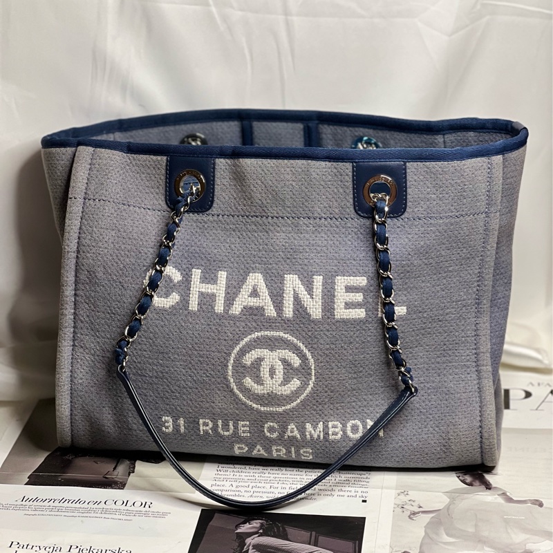 Chanel 牛仔丹寧沙灘包 中號-3