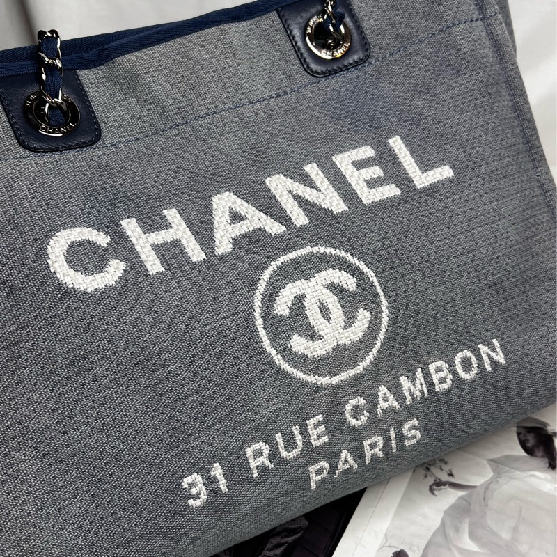 Chanel 牛仔丹寧沙灘包 中號-7