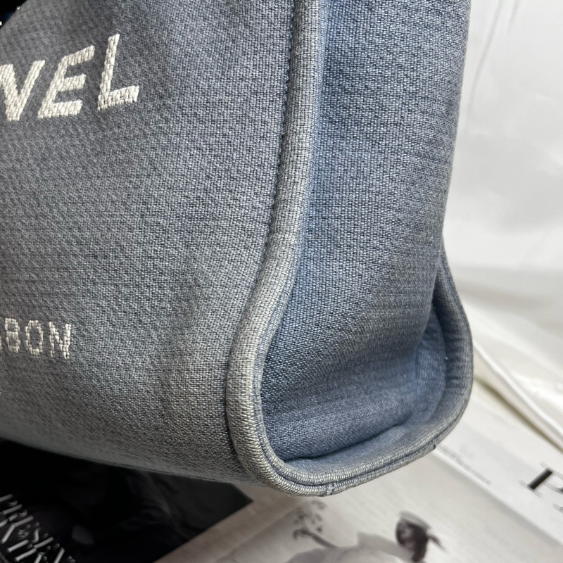 Chanel 牛仔丹寧沙灘包 中號-11