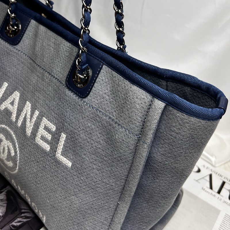 Chanel 牛仔丹寧沙灘包 中號-14