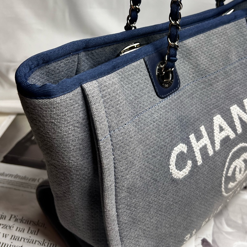 Chanel 牛仔丹寧沙灘包 中號-15