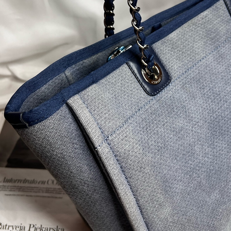 Chanel 牛仔丹寧沙灘包 中號-16