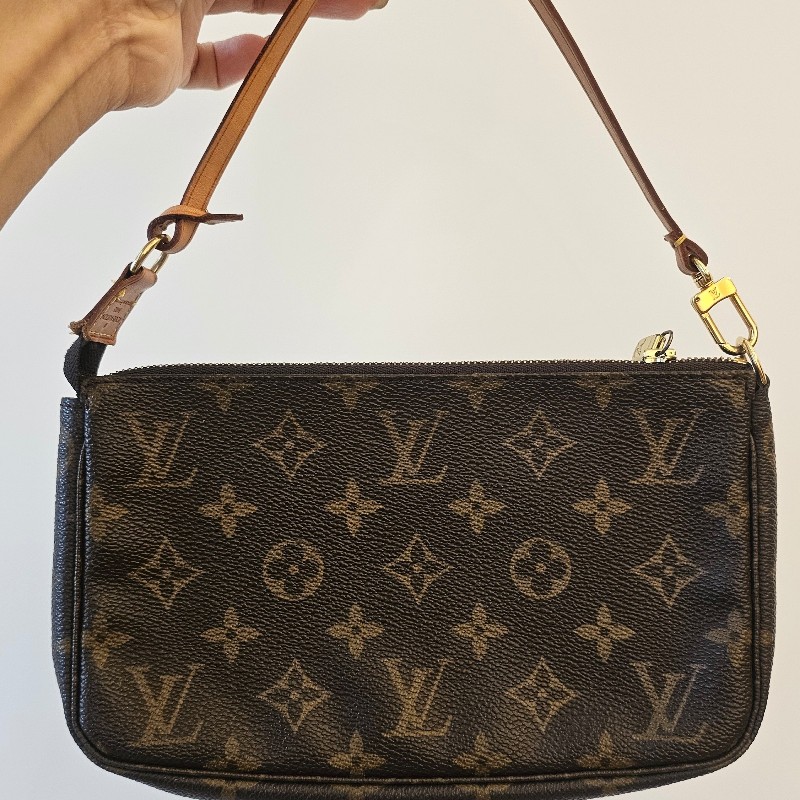 🎀👜曼蒂二手精品 👜🎀 LV 二手老花大款麻將包 lv麻將包 手提包 肩背包 腋下包-4