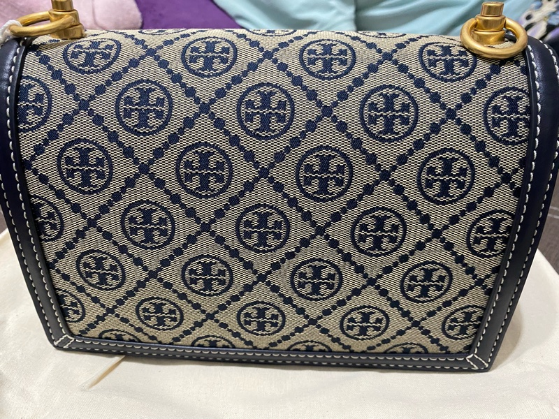 全新Tory Burch T MONOGRAM 老花緹花風琴包-4