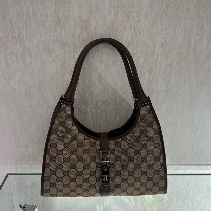 【Gucci】老花棕色手提肩背包-0